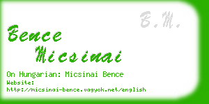 bence micsinai business card